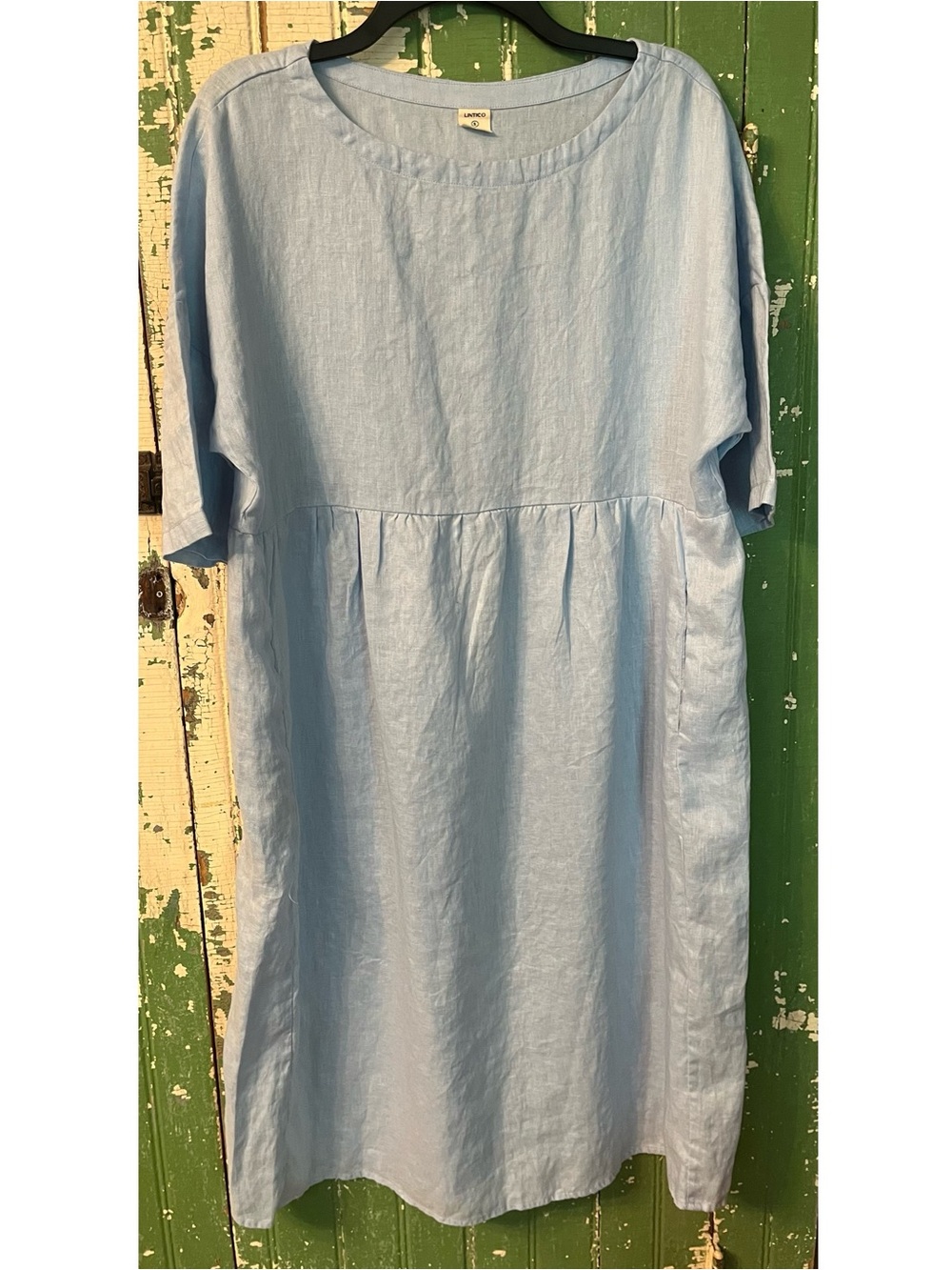 Lintico  Linen Dress Baby Blue Size Small